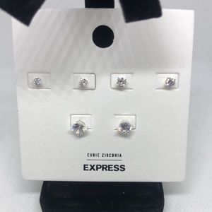 EXPRESS Cubic Zirconia Post Back Stud Earrings Set